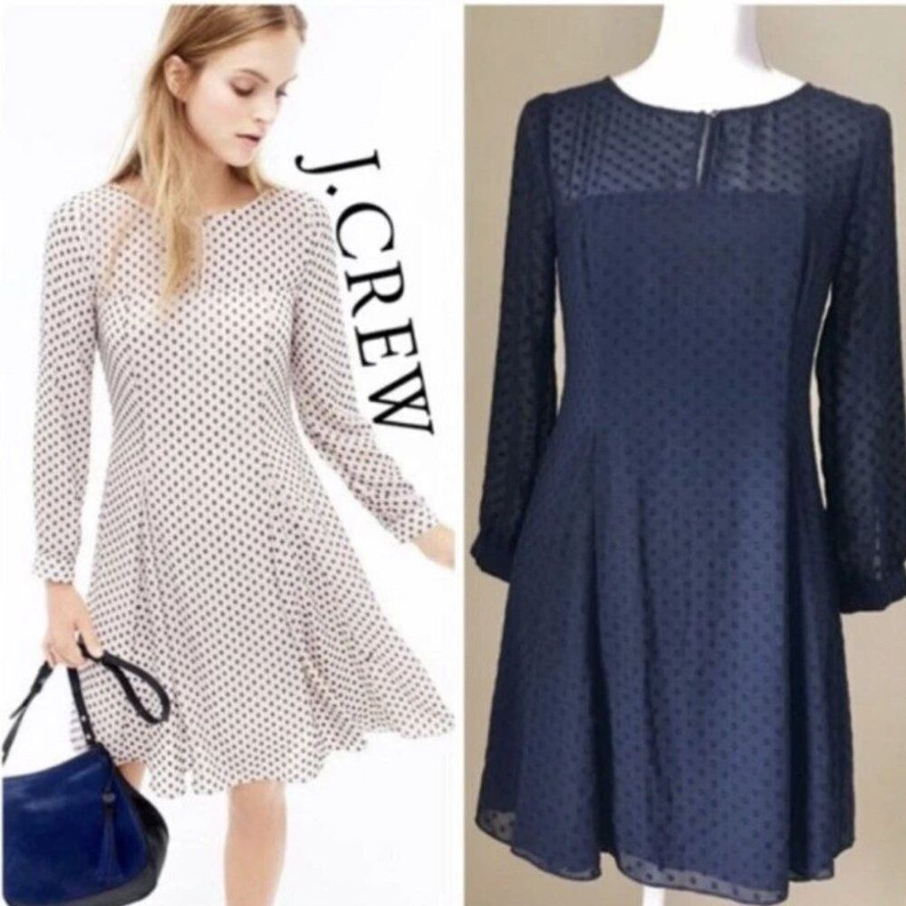 J. Crew Swiss Dot Fit & Flare Dress Size 4